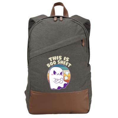 Funny Halloween This Is Boo Sheet Cute Ghost Cotton Canvas Backpack