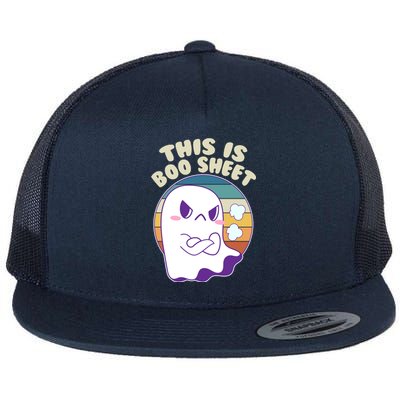 Funny Halloween This Is Boo Sheet Cute Ghost Flat Bill Trucker Hat