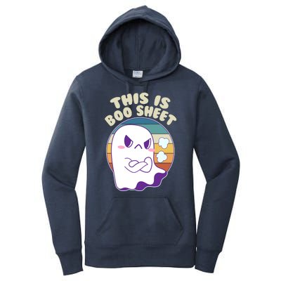 Funny Halloween This Is Boo Sheet Cute Ghost Women's Pullover Hoodie