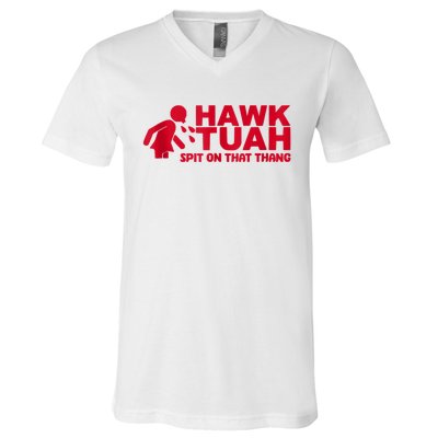 Funny Hawk Tuah 24 Spit On That Thang 2024 V-Neck T-Shirt