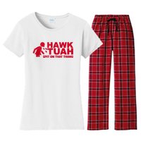 Funny Hawk Tuah 24 Spit On That Thang 2024 Women's Flannel Pajama Set