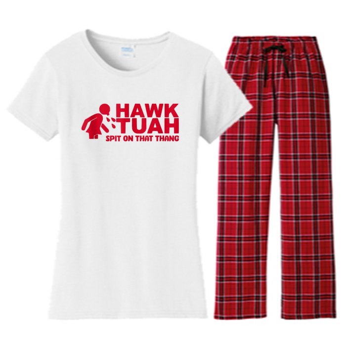 Funny Hawk Tuah 24 Spit On That Thang 2024 Women's Flannel Pajama Set