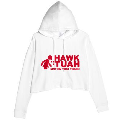 Funny Hawk Tuah 24 Spit On That Thang 2024 Crop Fleece Hoodie