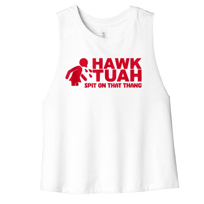 Funny Hawk Tuah 24 Spit On That Thang 2024 Women's Racerback Cropped Tank