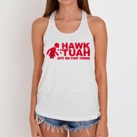 Funny Hawk Tuah 24 Spit On That Thang 2024 Women's Knotted Racerback Tank