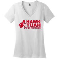 Funny Hawk Tuah 24 Spit On That Thang 2024 Women's V-Neck T-Shirt