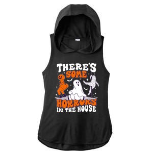 Funny Halloween Theres Some Horrors In The House Ladies PosiCharge Tri-Blend Wicking Draft Hoodie Tank