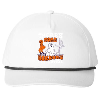 Funny Halloween Theres Some Horrors In The House Snapback Five-Panel Rope Hat