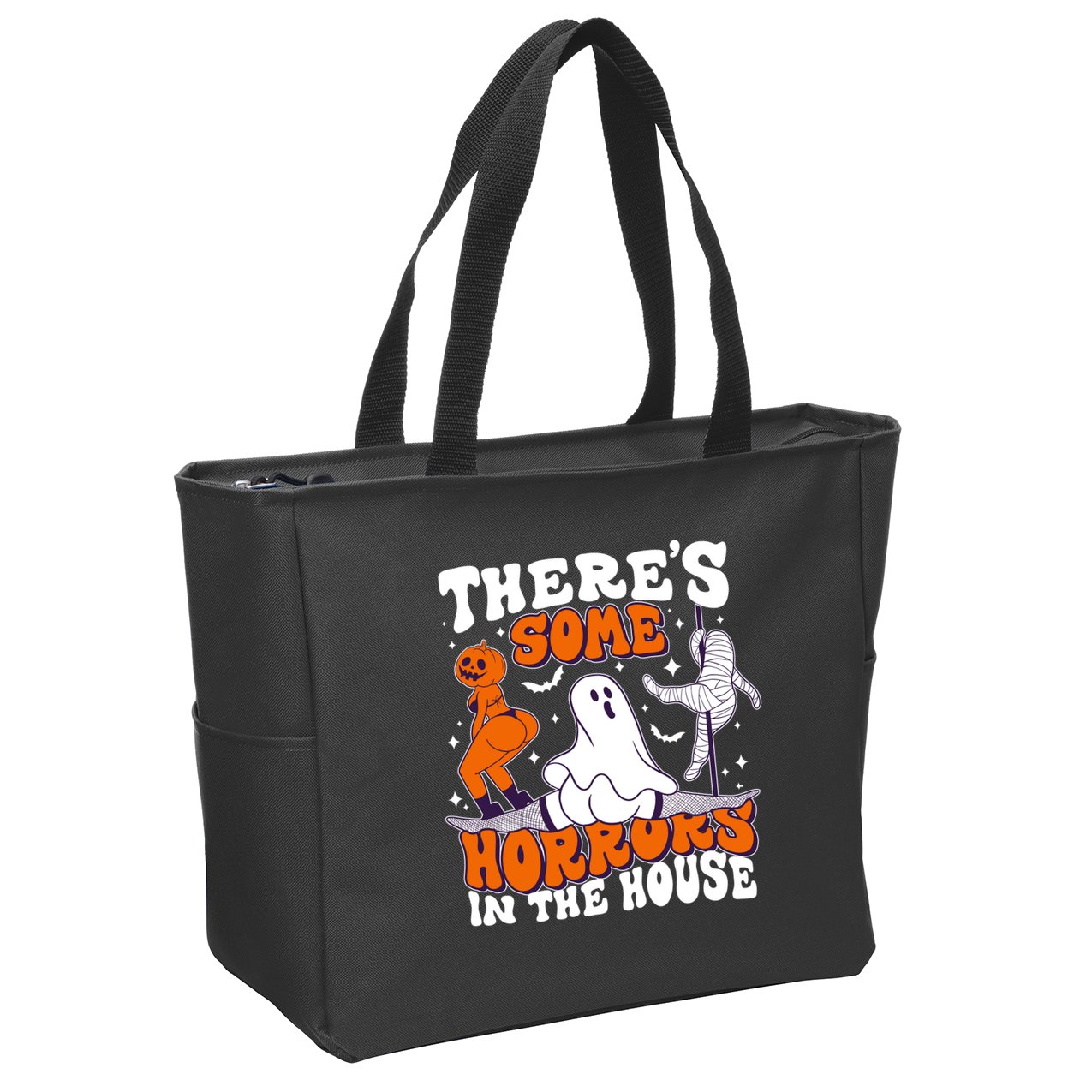 Funny Halloween Theres Some Horrors In The House Zip Tote Bag