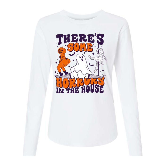 Funny Halloween Theres Some Horrors In The House Womens Cotton Relaxed Long Sleeve T-Shirt