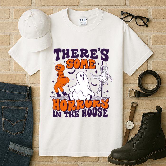 Funny Halloween Theres Some Horrors In The House Tall T-Shirt