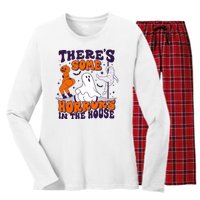 Funny Halloween Theres Some Horrors In The House Women's Long Sleeve Flannel Pajama Set 