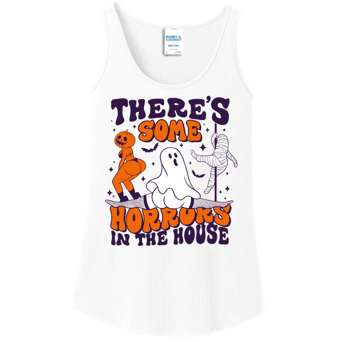 Funny Halloween Theres Some Horrors In The House Ladies Essential Tank