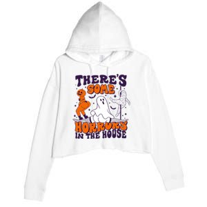 Funny Halloween Theres Some Horrors In The House Crop Fleece Hoodie