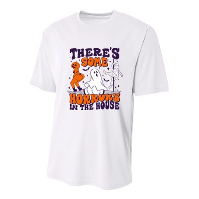 Funny Halloween Theres Some Horrors In The House Youth Performance Sprint T-Shirt
