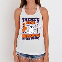 Funny Halloween Theres Some Horrors In The House Women's Knotted Racerback Tank