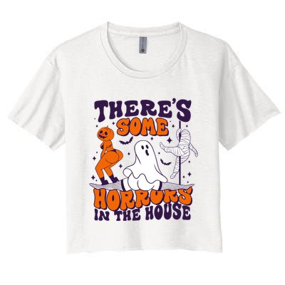 Funny Halloween Theres Some Horrors In The House Crop Top