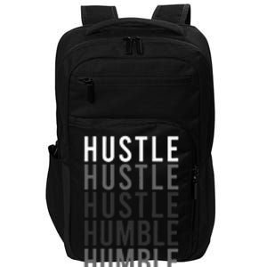 Funny Hustle To Humble Transition Motivational Typography Impact Tech Backpack