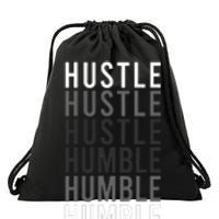 Funny Hustle To Humble Transition Motivational Typography Drawstring Bag