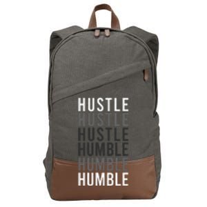 Funny Hustle To Humble Transition Motivational Typography Cotton Canvas Backpack