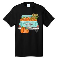 Fall Harvest Truck Pumpkin Sunflower Tall T-Shirt