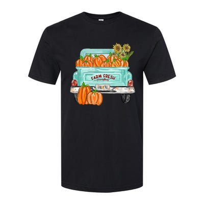 Fall Harvest Truck Pumpkin Sunflower Softstyle® CVC T-Shirt