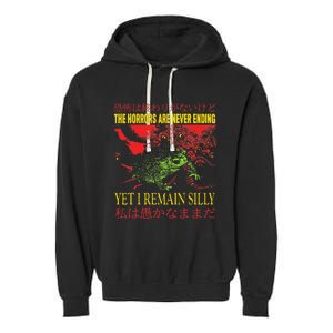 Frog Horror The Horrors Are Never Ending Frog Garment-Dyed Fleece Hoodie