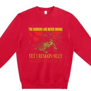 Frog Horror The Horrors Are Never Ending Frog Premium Crewneck Sweatshirt