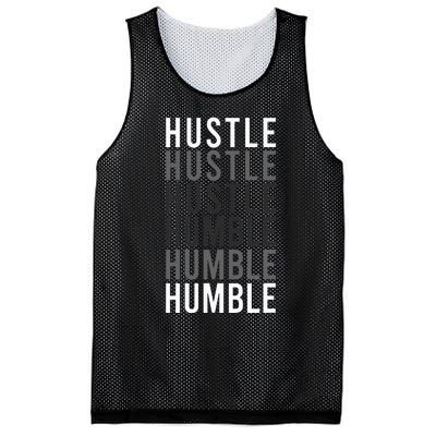 Funny Hustle To Humble Transition. Motivational Typography Mesh Reversible Basketball Jersey Tank