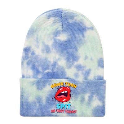 Funny Hawk Tuah Spit On That Thang Tie Dye 12in Knit Beanie