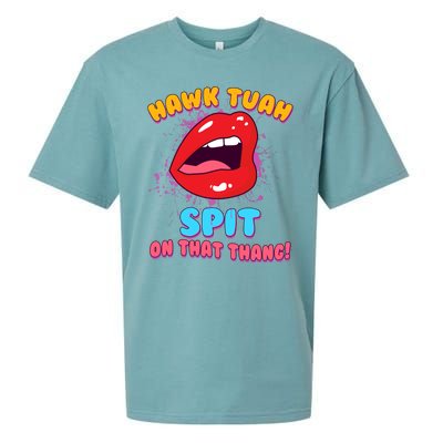 Funny Hawk Tuah Spit On That Thang Sueded Cloud Jersey T-Shirt