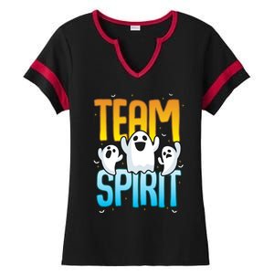 Funny Halloween Team Spirit Ghosts Gift Ladies Halftime Notch Neck Tee