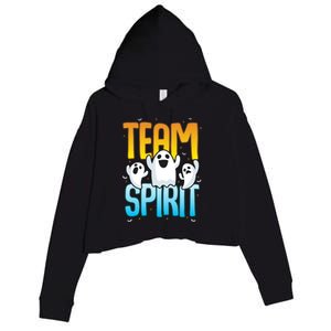 Funny Halloween Team Spirit Ghosts Gift Crop Fleece Hoodie