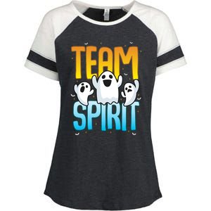 Funny Halloween Team Spirit Ghosts Gift Enza Ladies Jersey Colorblock Tee