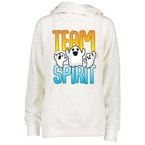 Funny Halloween Team Spirit Ghosts Gift Womens Funnel Neck Pullover Hood