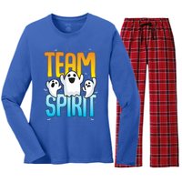 Funny Halloween Team Spirit Ghosts Gift Women's Long Sleeve Flannel Pajama Set 