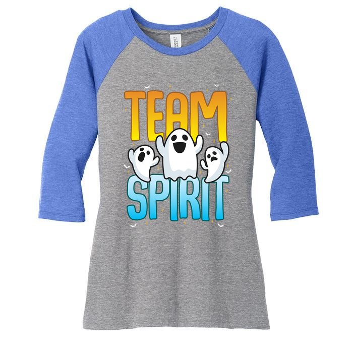 Funny Halloween Team Spirit Ghosts Gift Women's Tri-Blend 3/4-Sleeve Raglan Shirt