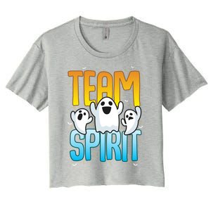 Funny Halloween Team Spirit Ghosts Gift Women's Crop Top Tee