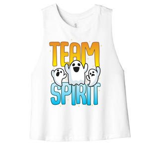 Funny Halloween Team Spirit Ghosts Gift Women's Racerback Cropped Tank