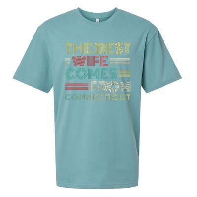 From Husband The Best Wife Comes From Connecticut Sueded Cloud Jersey T-Shirt