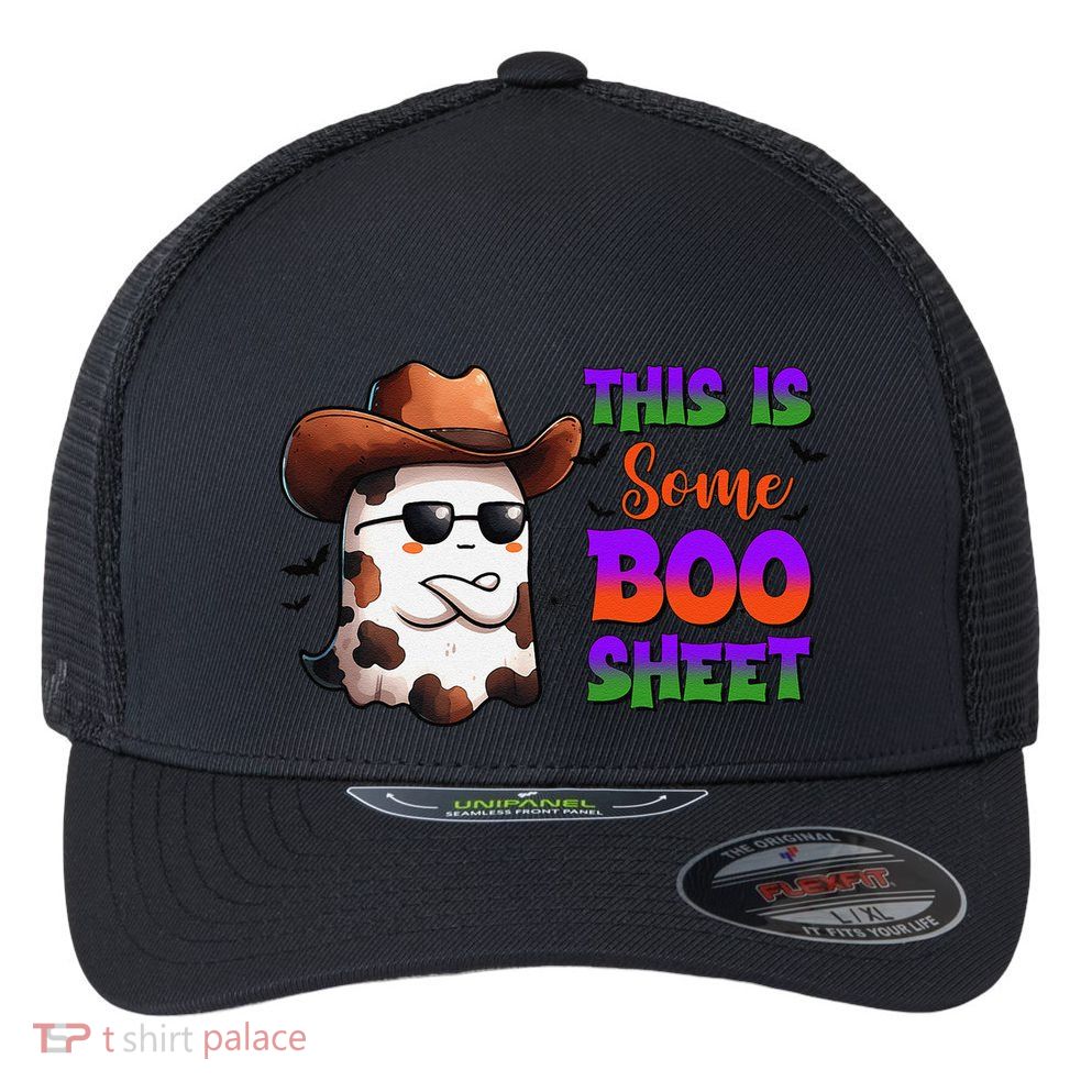 Funny Halloween This Is Boo  Gift For Halloween Flexfit Unipanel Trucker Cap