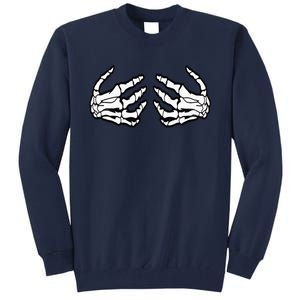 Funny Halloween Touchy Chest Skeleton Hands Human Skeleton Tall Sweatshirt