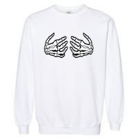 Funny Halloween Touchy Chest Skeleton Hands Human Skeleton Garment-Dyed Sweatshirt