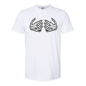 Funny Halloween Touchy Chest Skeleton Hands Human Skeleton Softstyle CVC T-Shirt