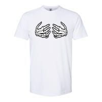 Funny Halloween Touchy Chest Skeleton Hands Human Skeleton Softstyle CVC T-Shirt