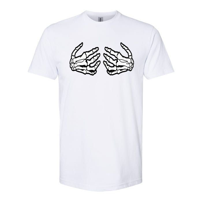 Funny Halloween Touchy Chest Skeleton Hands Human Skeleton Softstyle CVC T-Shirt