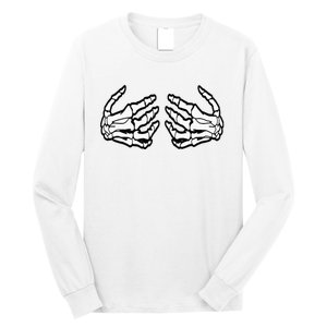 Funny Halloween Touchy Chest Skeleton Hands Human Skeleton Long Sleeve Shirt