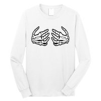 Funny Halloween Touchy Chest Skeleton Hands Human Skeleton Long Sleeve Shirt