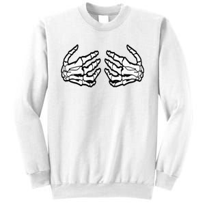 Funny Halloween Touchy Chest Skeleton Hands Human Skeleton Sweatshirt