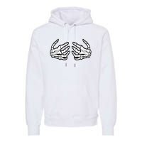 Funny Halloween Touchy Chest Skeleton Hands Human Skeleton Premium Hoodie